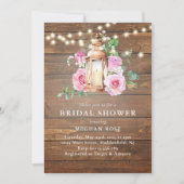 Rustikales Brautparty aus Holzflorenstreifen Einladung (Vorderseite)