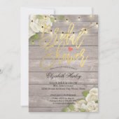 Rustikales Brautparty aus Holzflorenstreifen Einladung (Vorderseite)