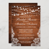 Rustikales Brautparty aus Holzreihen Einladung (Vorne/Hinten)