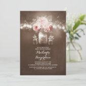 Rustikales Brautparty aus Maurerkirsche Einladung (Stehend Vorderseite)