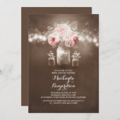 Rustikales Brautparty aus Maurerkirsche Einladung (Vorne/Hinten)