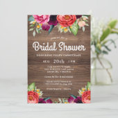 Rustikales Brautparty Barnwood Einladung (Stehend Vorderseite)