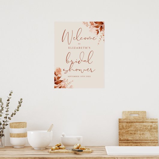 Rustikales Brautparty Begrüßungszeichen Poster (Küche)
