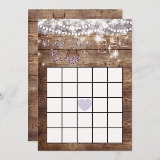 Rustikales Brautparty Bingo Game (Vorne/Hinten)