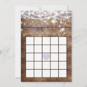 Rustikales Brautparty Bingo Game Lavendel Einladung (Vorderseite)