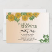 Rustikales Brautparty Blätter Golden Ombre Einladung (Vorderseite)