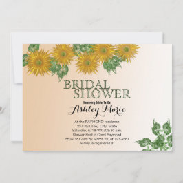 Rustikales Brautparty Blätter Golden Ombre Einladung