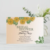 Rustikales Brautparty Blätter Golden Ombre Einladung (Stehend Vorderseite)