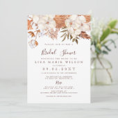 Rustikales Brautparty Boho Pampas Grass Wüste Einladung (Stehend Vorderseite)