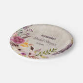 Rustikales Brautparty Boho Party Plate Pappteller (Schrägansicht)