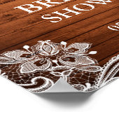 Rustikales Brautparty Burgundy Bloral Lace Poster (Ecke)
