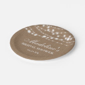 Rustikales Brautparty Burlap String Lights Pappteller (Schrägansicht)