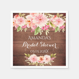 Rustikales Brautparty Dahlia Blume braun Serviette