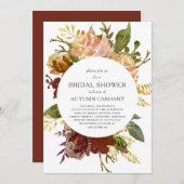 Rustikales Brautparty des Herbstgartens Einladung (Vorne/Hinten)