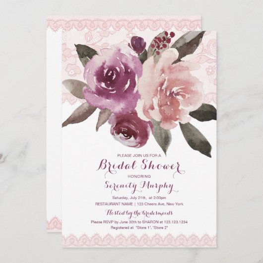 Rustikales Brautparty Einladung (Vorne/Hinten)