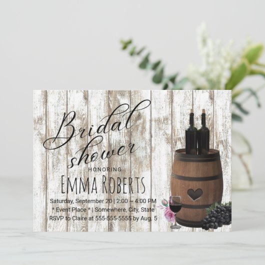 Rustikales Brautparty Einladung (Stehend Vorderseite)