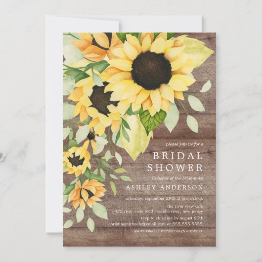 Rustikales Brautparty Einladung (Vorderseite)