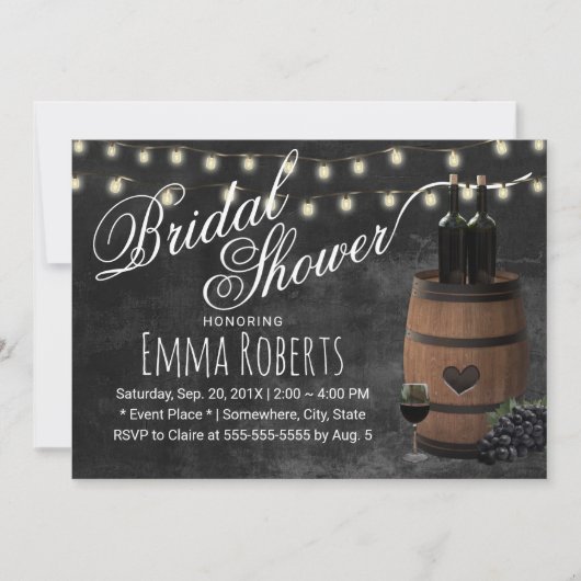 Rustikales Brautparty Einladung (Vorderseite)