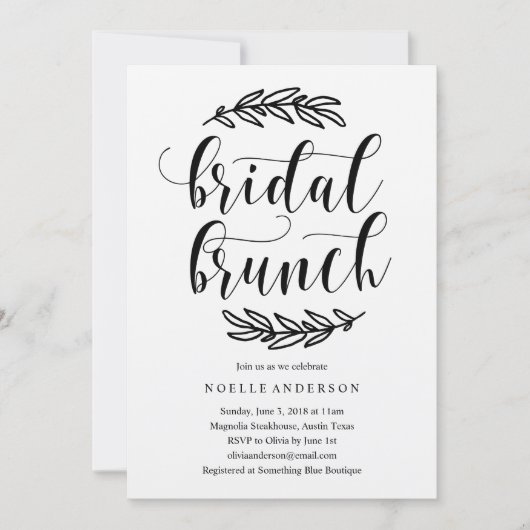 Rustikales Brautparty Einladung (Vorderseite)