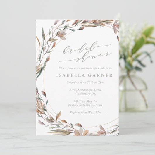 Rustikales Brautparty Einladung (Stehend Vorderseite)