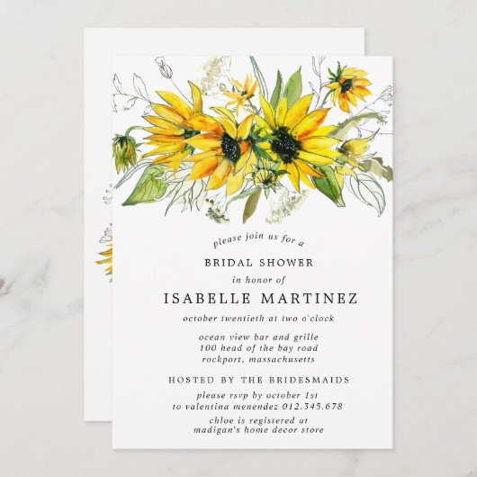 Rustikales Brautparty Einladung (Vorne/Hinten)