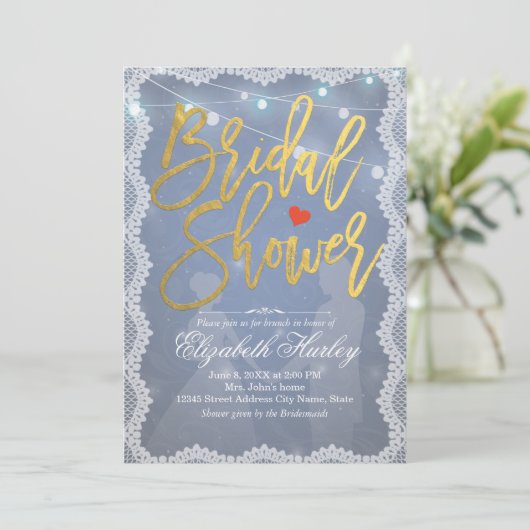 Rustikales Brautparty Einladung (Stehend Vorderseite)