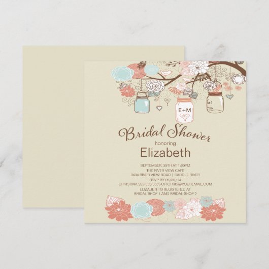 Rustikales Brautparty Einladung (Vorne/Hinten)