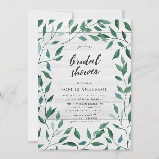 Rustikales Brautparty Einladung (Vorderseite)