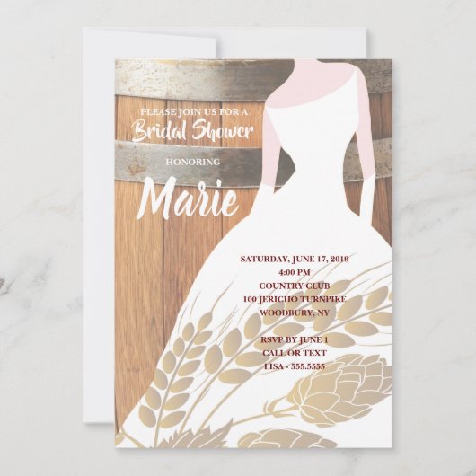 Rustikales Brautparty Einladung (Vorderseite)