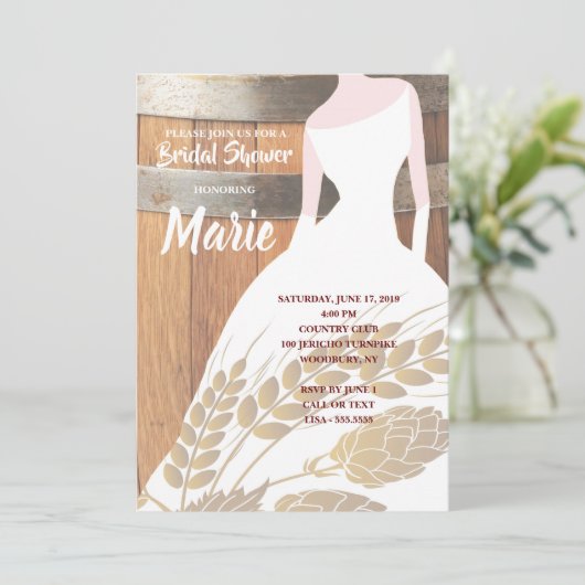 Rustikales Brautparty Einladung (Stehend Vorderseite)