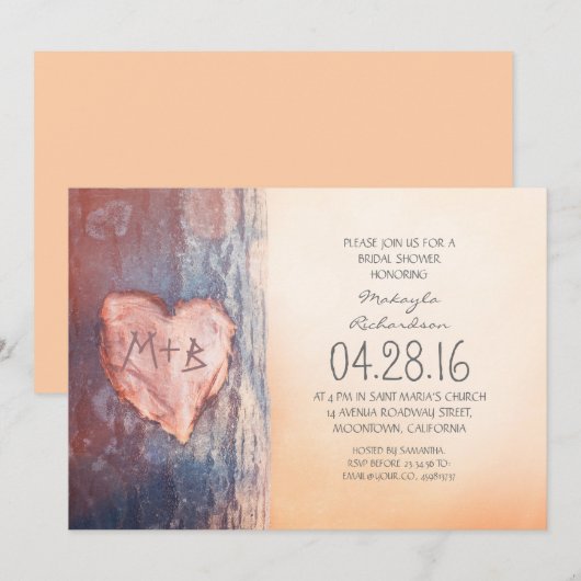 Rustikales Brautparty Einladung (Vorne/Hinten)