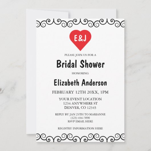 Rustikales Brautparty Einladung (Vorderseite)