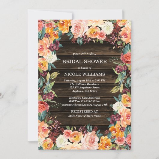 Rustikales Brautparty Einladung (Vorderseite)