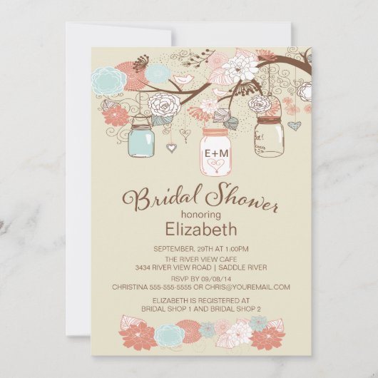 Rustikales Brautparty Einladung (Vorderseite)