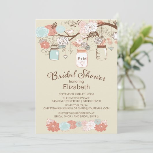 Rustikales Brautparty Einladung (Stehend Vorderseite)