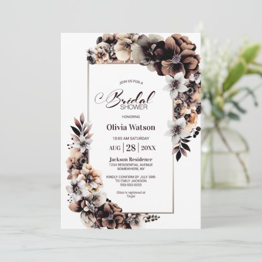 Rustikales Brautparty Einladung (Stehend Vorderseite)