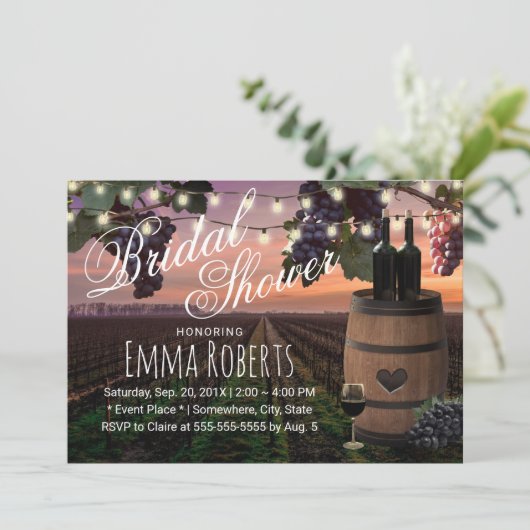 Rustikales Brautparty Einladung (Stehend Vorderseite)