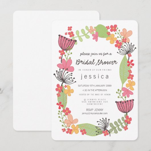 Rustikales Brautparty Einladung (Vorne/Hinten)