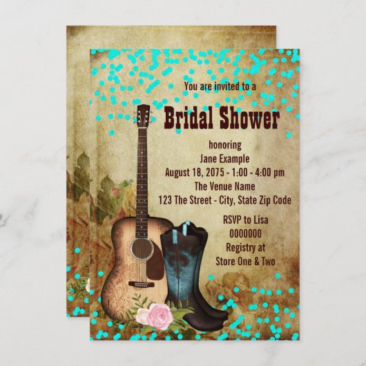 Rustikales Brautparty Einladung (Vorne/Hinten)