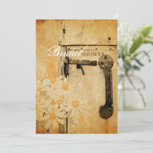 rustikales Brautparty Einladung (Stehend Vorderseite)