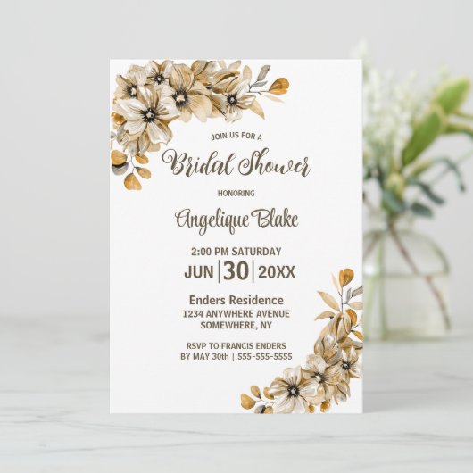 Rustikales Brautparty Einladung (Stehend Vorderseite)