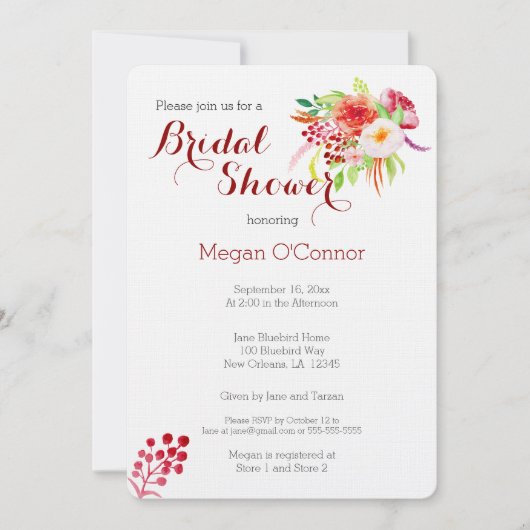 Rustikales Brautparty Einladung (Vorderseite)