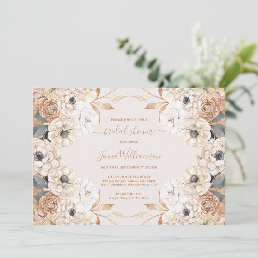 Rustikales Brautparty Einladung (Stehend Vorderseite)