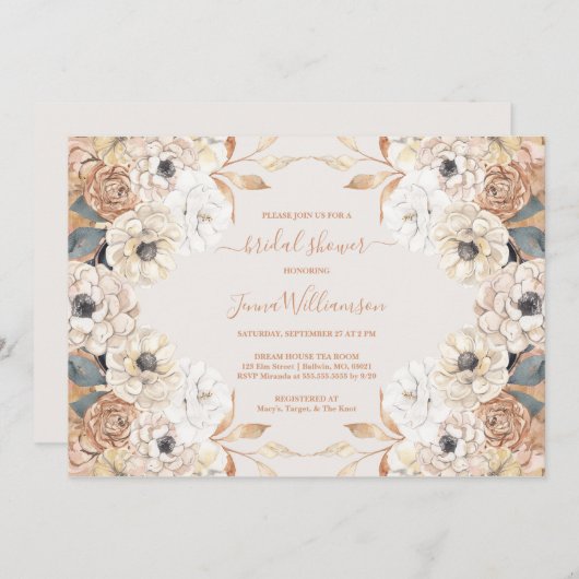 Rustikales Brautparty Einladung (Vorne/Hinten)