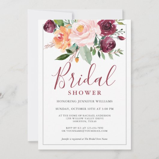 Rustikales Brautparty Einladung (Vorderseite)