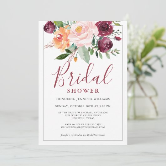 Rustikales Brautparty Einladung (Stehend Vorderseite)