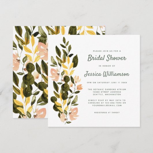 Rustikales Brautparty Einladung (Vorne/Hinten)