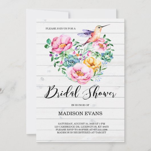 Rustikales Brautparty Einladung (Vorderseite)