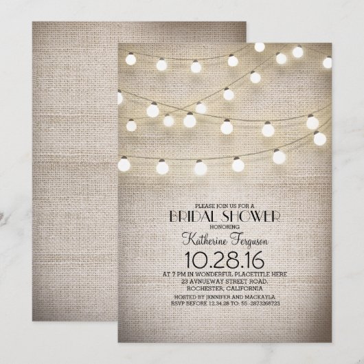 Rustikales Brautparty Einladung (Vorne/Hinten)