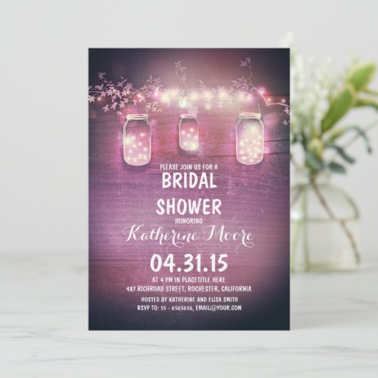 Rustikales Brautparty Einladung (Stehend Vorderseite)